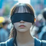街中で、目隠しされる女性　京都府　京都市　2025年09月26日