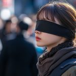 街中で、目隠しされる女性　千葉県　我孫子市　2025年09月29日