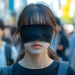 街中で、目隠しされる女性　宮城県　富谷市　2025年10月11日