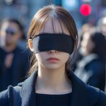 街中で、目隠しされる女性　埼玉県　志木市　2025年10月14日