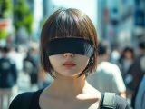 街中で、目隠しされる女性　大阪府　東大阪市　2025年10月20日