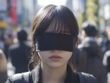 街中で、目隠しされる女性　埼玉県　北本市　2025年11月25日