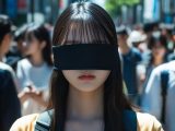 街中で、目隠しされる女性　茨城県　石岡市　2025年12月04日