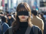 街中で、目隠しされる女性　愛知県　豊橋市　2025年12月28日