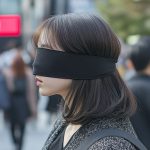 街中で、目隠しされる女性　埼玉県　草加市　2026年04月24日
