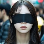 街中で、目隠しされる女性　山口県　山口市　2026年04月27日