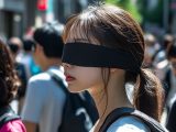 街中で、目隠しされる女性　茨城県　那珂市　2026年05月18日
